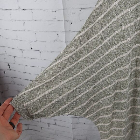 OLIVIA MOON GREEN OLIVE STRIPE BAT SLEEVE OPEN CARDIGAN SWEATER SIZE SMALL NWT - Picture 9 of 12